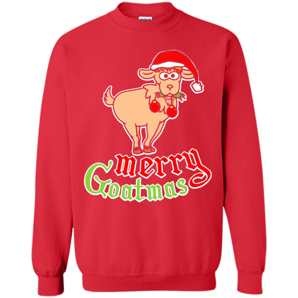 Christmas Merry Goatmas Goat Shirt Santa Hat - Sweatshirt