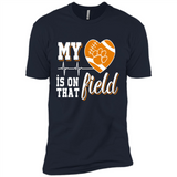 Clemson Tiger Paw Football My Heart is on that Field - Premium Short Sleeve T-Shirt