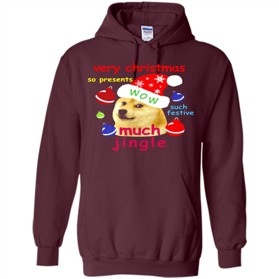 Christmas Doge Meme Shirts Funny Santa Shiba Inu Dog - Hoodie