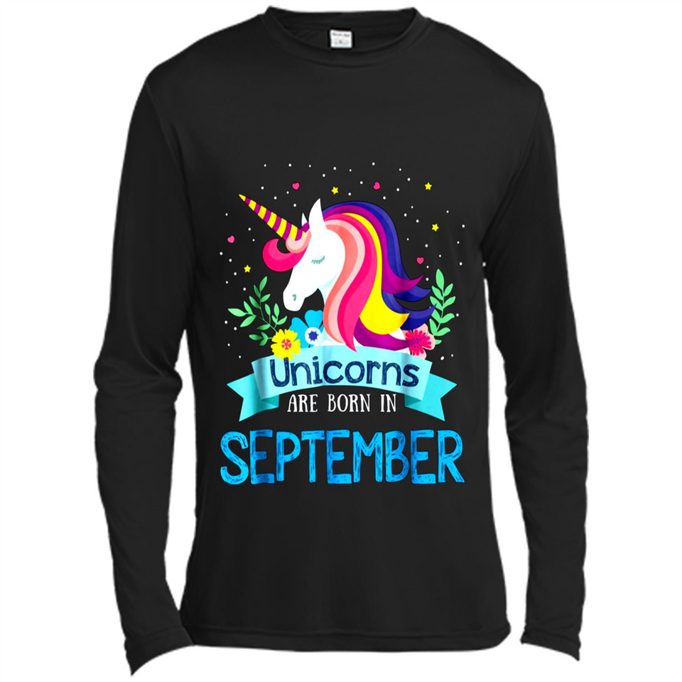 Unicorns are born in September Birthday Rainbow Gift Ladies Custom