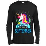 Unicorns are born in September Birthday Rainbow Gift Ladies Custom