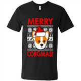 Funny Christmas Santa Corgi Dog Merry Corgmas - Men's V-Neck