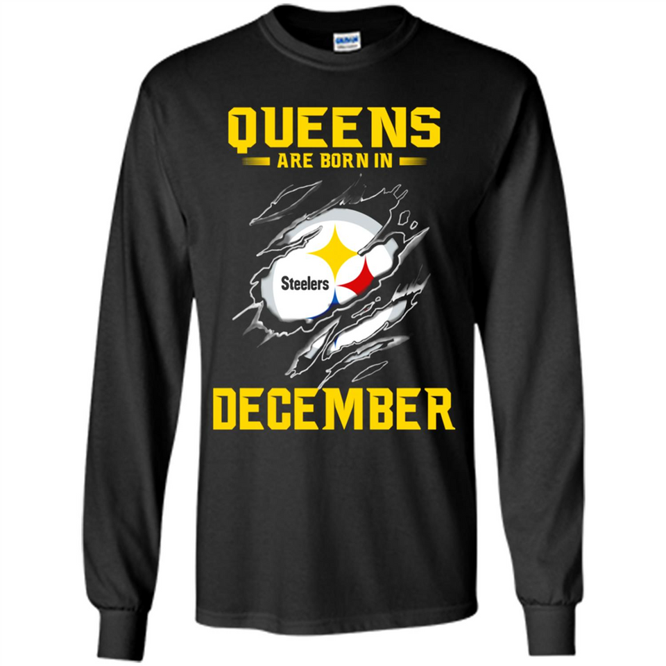 Queens Are Born In December - Pittsburgh Steelers Football - Long Sleeve T-Shirt
