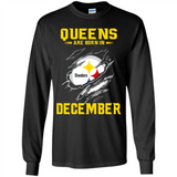 Queens Are Born In December - Pittsburgh Steelers Football - Long Sleeve T-Shirt