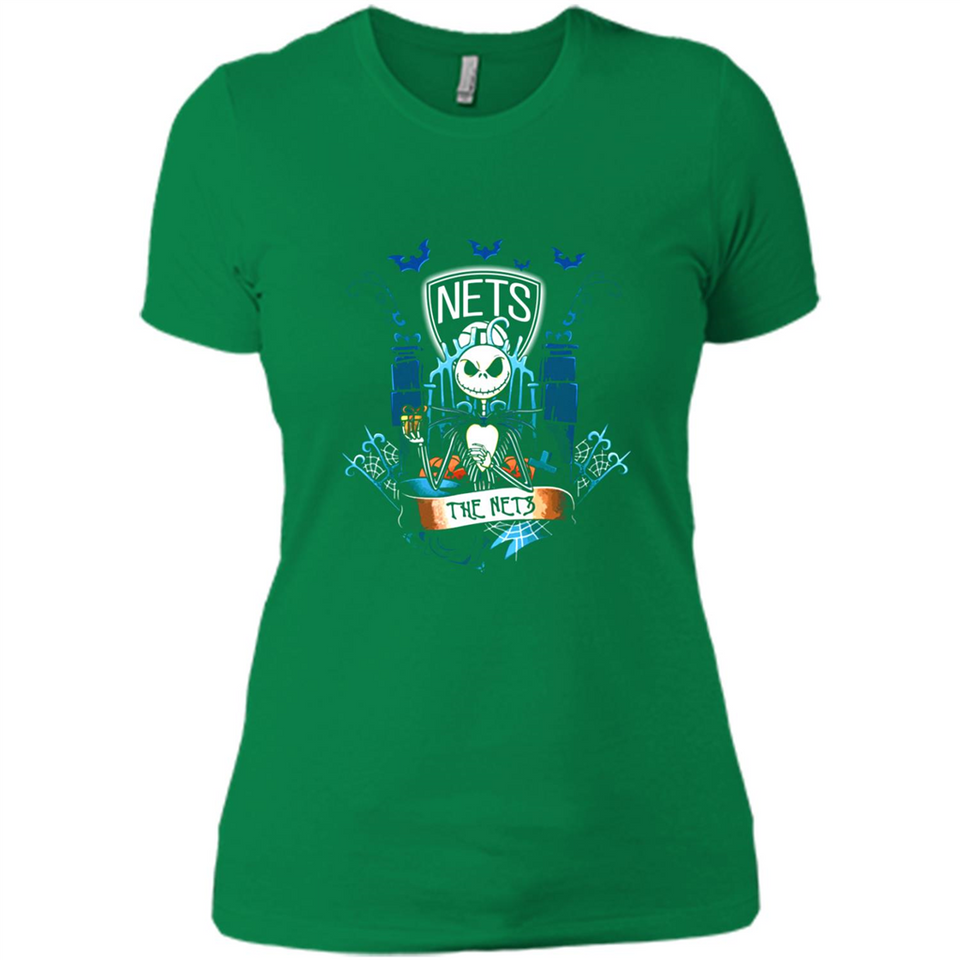 Brooklyn Nets Halloween The Nightmare Before Christmas - Ladies' Boyfriend T-Shirt