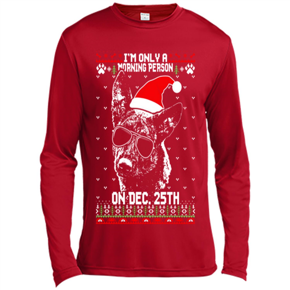 Morning Person Dutch Shepherd Funny Xmas - Canvas Long Sleeve T-Shirt