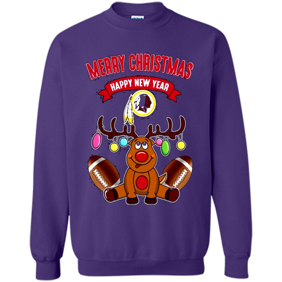 Washington Redskins NFL Reindeer Funny Merry Christmas And Happy New Year