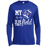 Houston Texans Football My Heart is on that Field - Canvas Long Sleeve T-Shirt