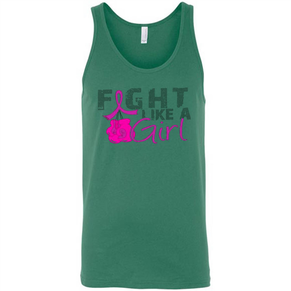 Fight Like A Girl Breast Cancer Awareness - Canvas Unisex Tank