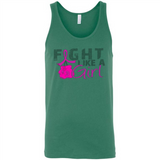 Fight Like A Girl Breast Cancer Awareness - Canvas Unisex Tank