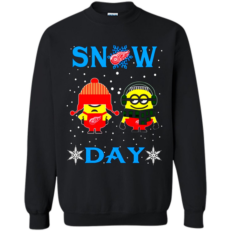 Snow Day Shirt For Detroit Red Wings Vs Minion Fans pingpong
