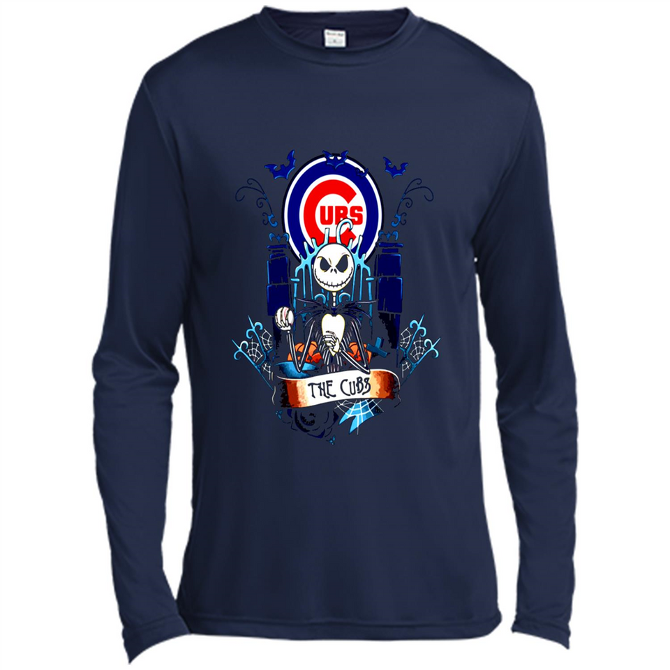 Chicago Cubs Halloween The Nightmare Before Christmas - Canvas Long Sleeve T-Shirt