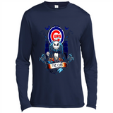 Chicago Cubs Halloween The Nightmare Before Christmas - Canvas Long Sleeve T-Shirt