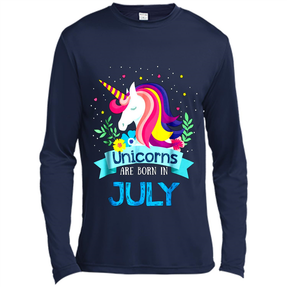 Unicorns are born in July Birthday Rainbow Gift Ladies Custom