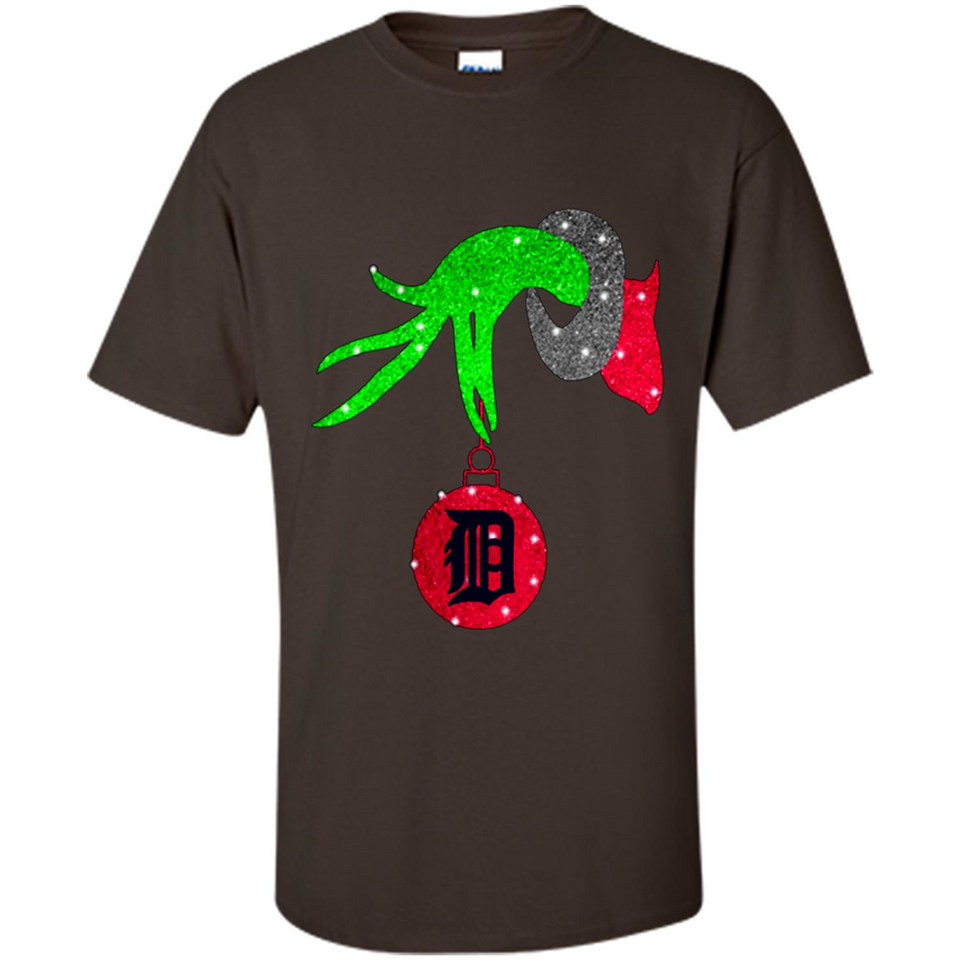 GRINCH HAND HOLDING DETROIT TIGERS GLITTER CHRISTMAS PINGPONG