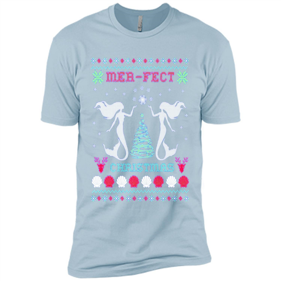 Mermaid Mer-Fect Ugly Christmas Sweater - Premium Short Sleeve T-Shirt