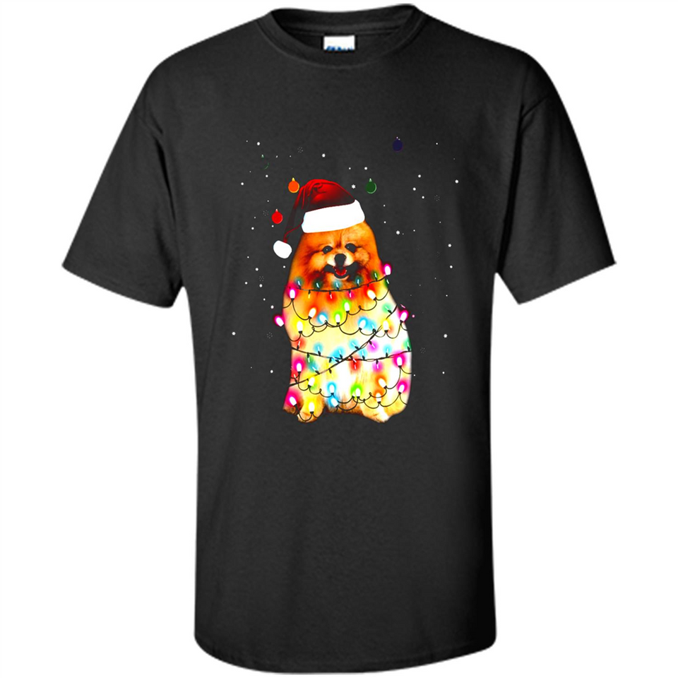 Pomeranian Santa Lights Christmas Dog Xmas Sweatshirt - Shirt