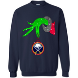 GRINCH HAND HOLDING BUFFALO SABRES GLITTER CHRISTMAS PINGPONG