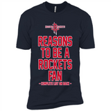 Reasons to be a Houston Rockets Fan Complete List on Back - Premium Short Sleeve T-Shirt