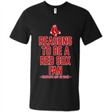 Reasons to be a Boston Red Sox Fan Complete List on Back - Men's V-Neck