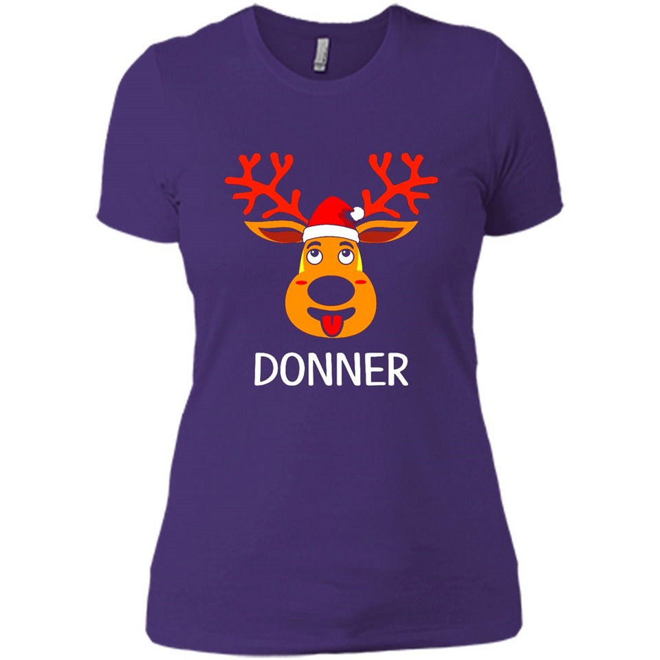 Donner Reindeer Santa Claus Funny Xmas Holiday T-Shirt - Ladies' Boyfriend T-Shirt