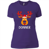Donner Reindeer Santa Claus Funny Xmas Holiday T-Shirt - Ladies' Boyfriend T-Shirt