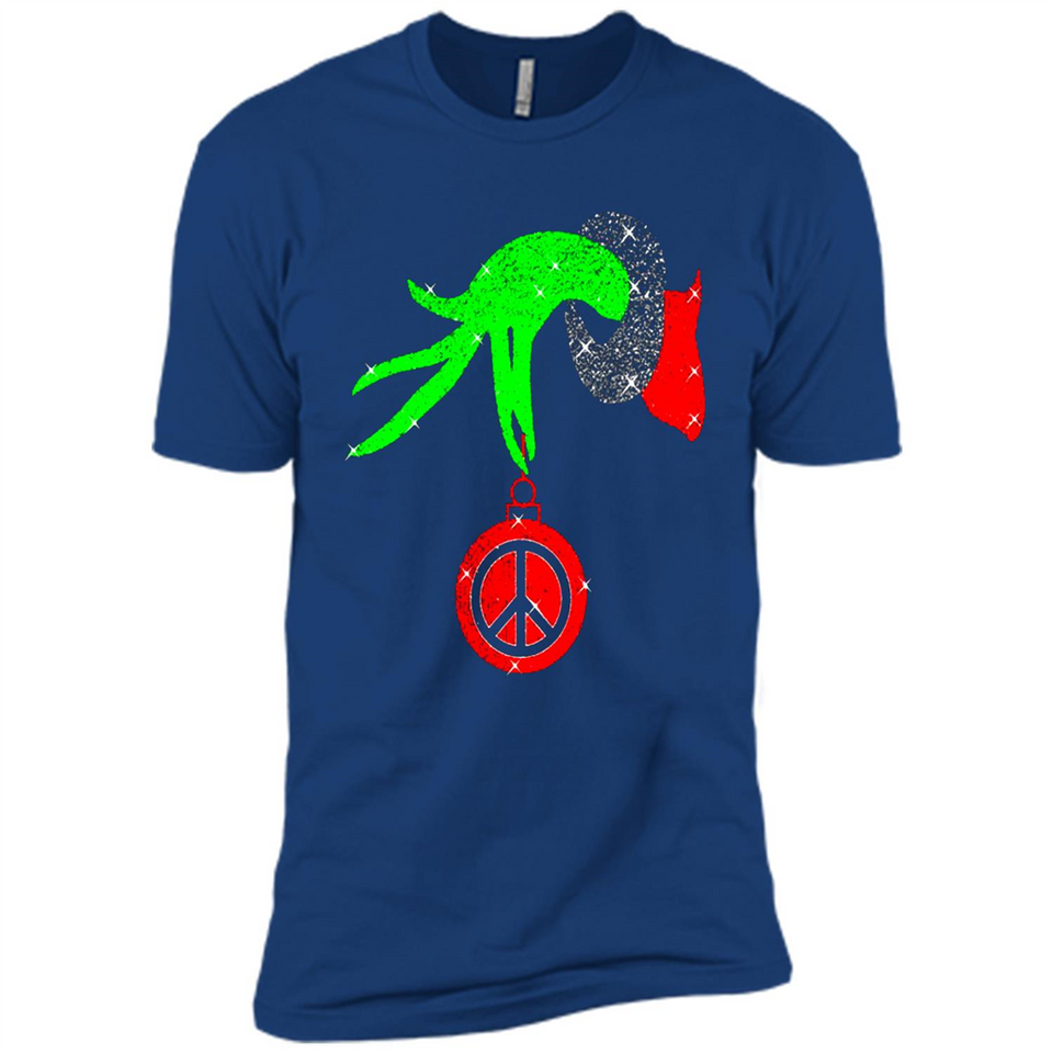 Christmas The Grinch Hand Holding Hippie Ornament - Premium Short Sleeve T-Shirt