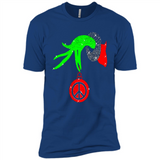 Christmas The Grinch Hand Holding Hippie Ornament - Premium Short Sleeve T-Shirt