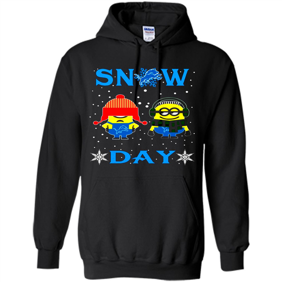 Snow Day Shirt For Detroit Lions Vs Minion Fans pingpong