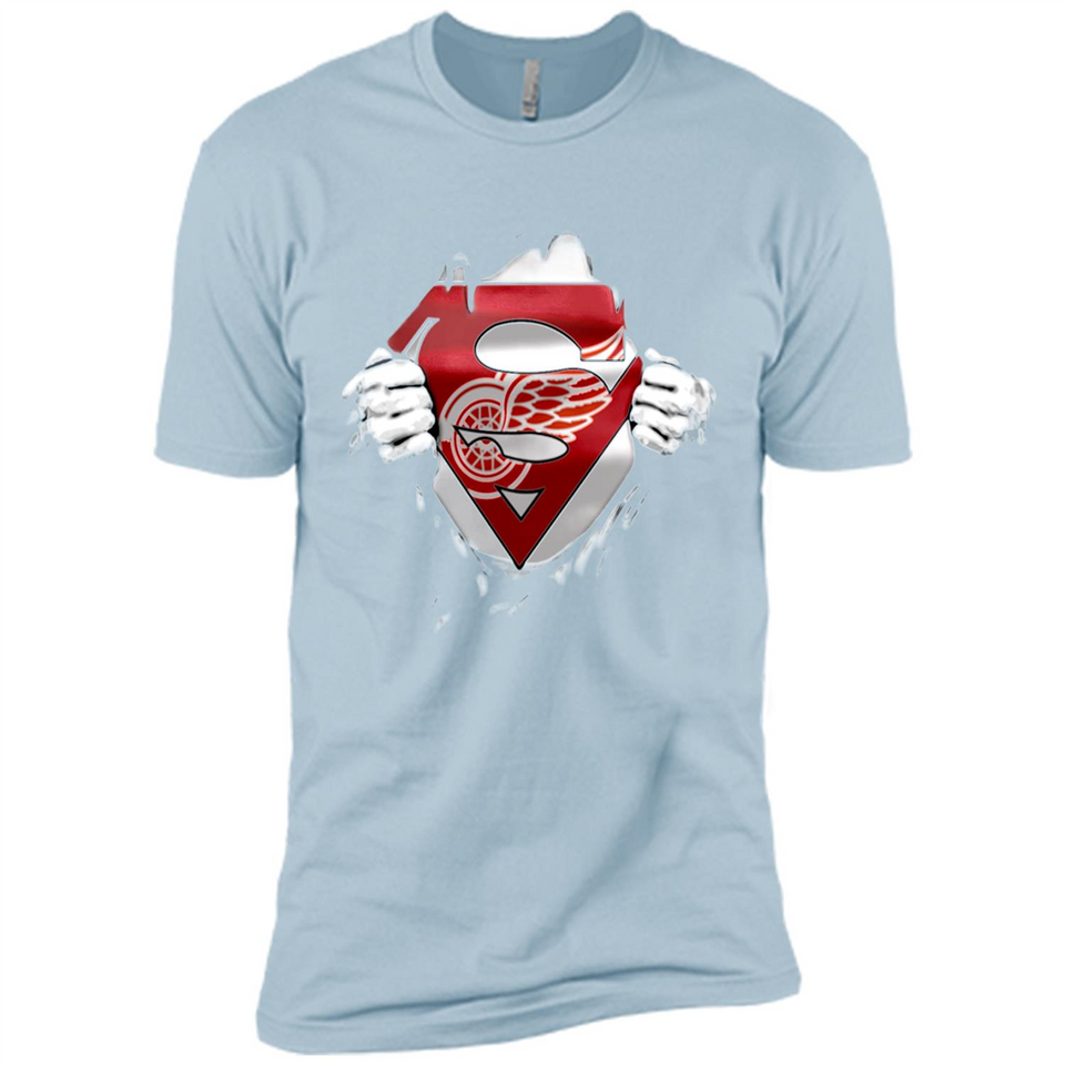 Detroit Red Wings And Superman Fans - Premium Short Sleeve T-Shirt