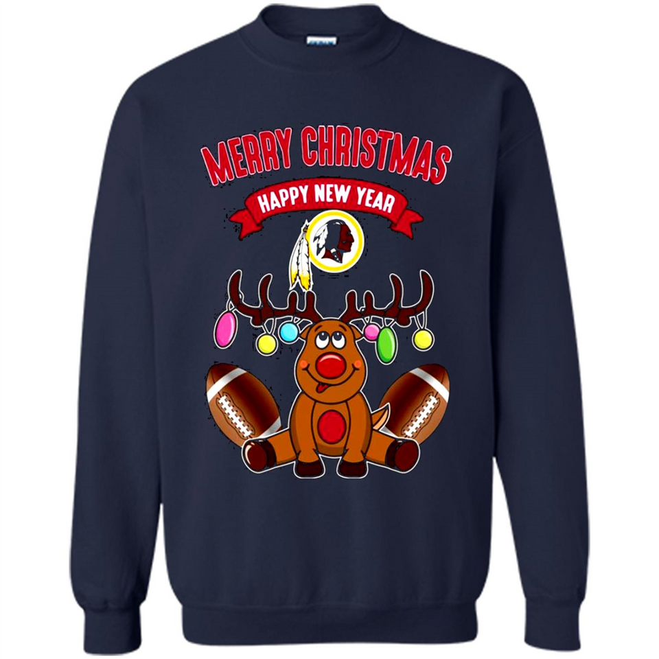 Washington Redskins NFL Reindeer Funny Merry Christmas And Happy New Year