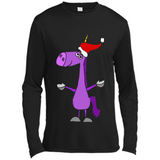 Funny Christmas Unicorn in Santa Hat - Canvas Long Sleeve T-Shirt