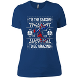 Marvel Spider Man Tis The Season To Be Amazing Ugly Christmas Mug PINGPONG - Ladies' Boyfriend T-Shirt