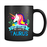 Unicorns are born in Taurus Birthday Rainbow Gift Ladies Custom
