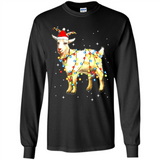 Christmas Lights Goat Wearing Santa Hat Funny Xmas - Long Sleeve T-Shirt