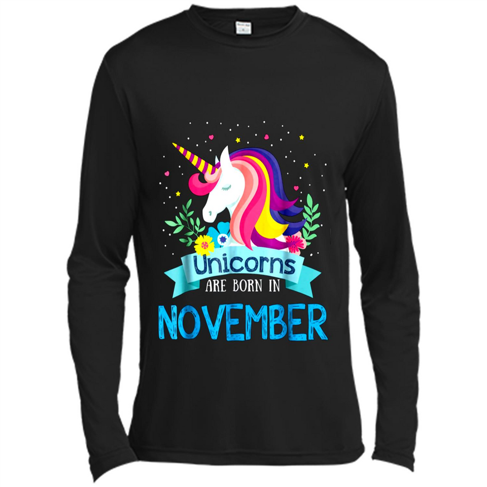 Unicorns are born in November Birthday Rainbow Gift Ladies Custom