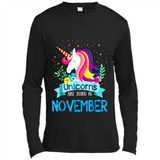Unicorns are born in November Birthday Rainbow Gift Ladies Custom