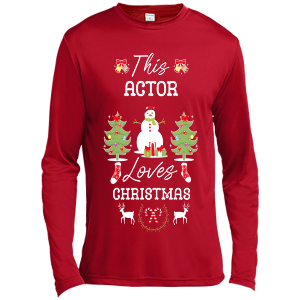 This Actor Loves Christmas Tree Shirt with Snowman