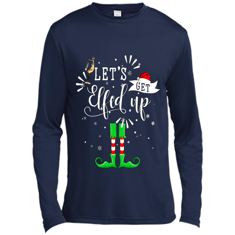 Let's Get Elfed Up Funny Drinking Wine Christmas Elf PINGPONG
