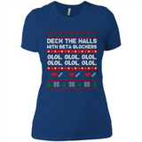 Nurse Christmas Deck The Hall Beta Blockers Sweatshirt - Ladies' Boyfriend T-Shirt