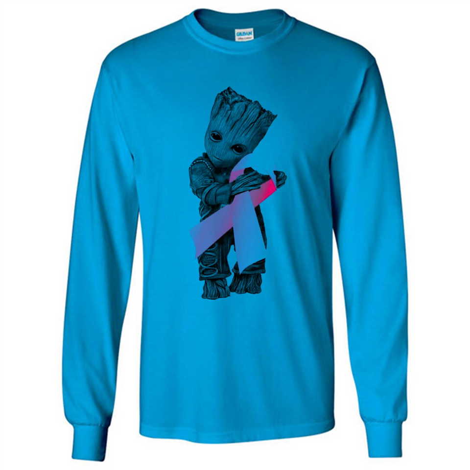 Groot Hug Breast Cancer - Long Sleeve T-Shirt