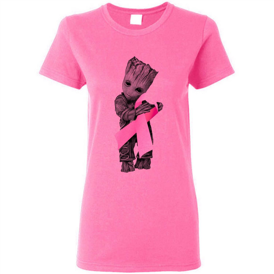 Groot Hug Breast Cancer - Ladies Short-Sleeve