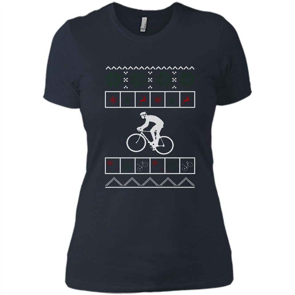 Christmas Ugly Sweater Cycling - Ugly Christmas Sweater - Ladies' Boyfriend T-Shirt