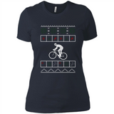 Christmas Ugly Sweater Cycling - Ugly Christmas Sweater - Ladies' Boyfriend T-Shirt