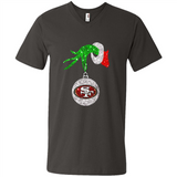 Amazing tee San Francisco 49ers Glitter Grinch Monogram Ornament Christmas Gift - Men's V-Neck
