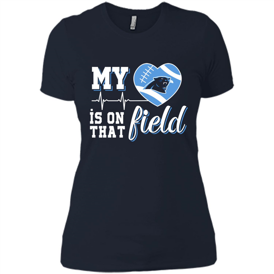 Carolina Panthers Football My Heart is on that Field - Ladies' Boyfriend T-Shirt