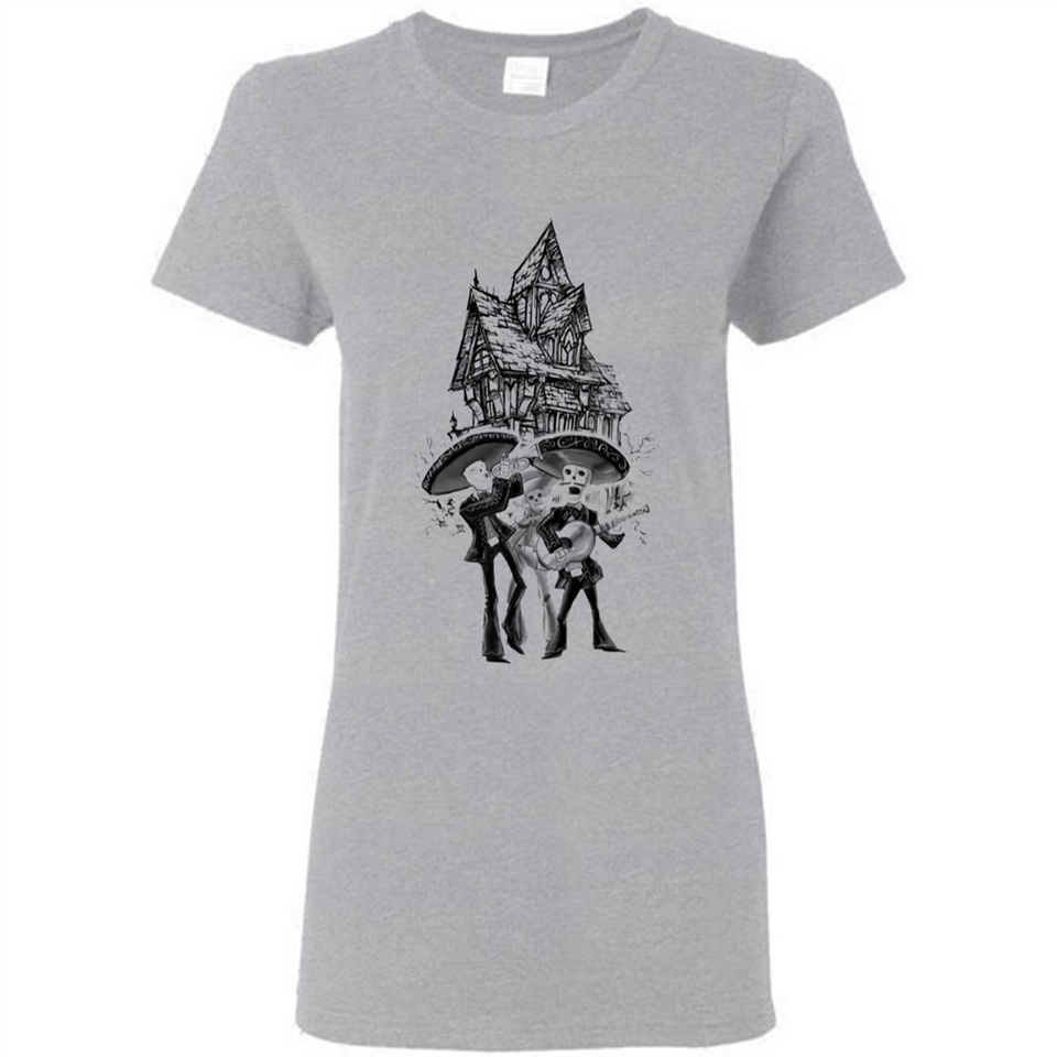 Mariachi Skeleton Shirt Dia De Los Muertos Tequila - Ladies Short-Sleeve
