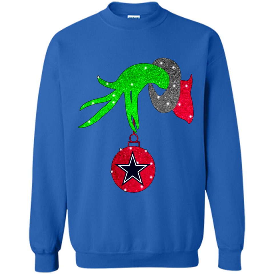 GRINCH HAND HOLDING DALLAS COWBOYS GLITTER CHRISTMAS PINGPONG
