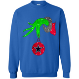GRINCH HAND HOLDING DALLAS COWBOYS GLITTER CHRISTMAS PINGPONG