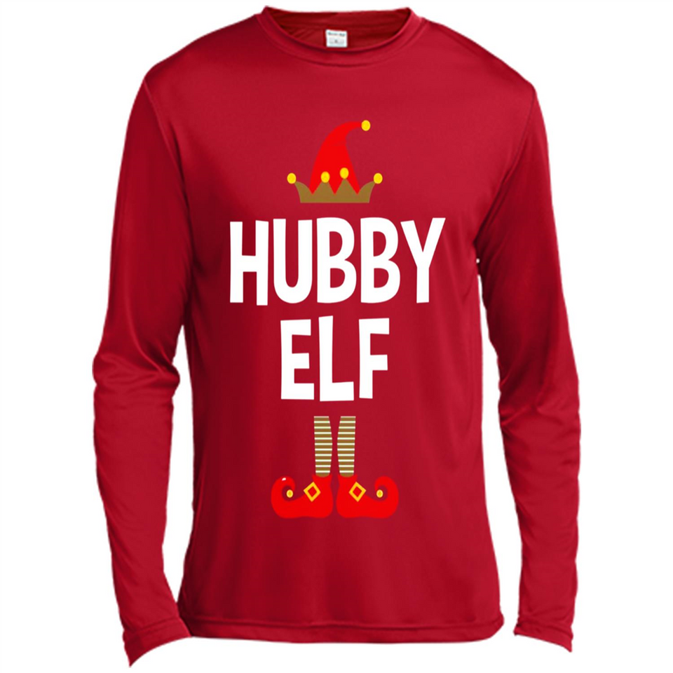 Hubby Elf Shirt - Family Matching Christmas Pajamas - Canvas Long Sleeve T-Shirt